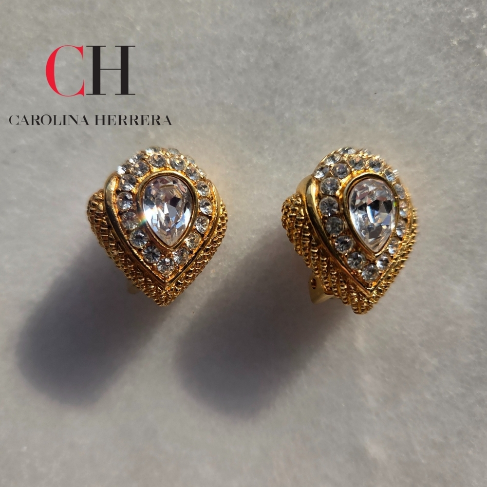 Vintage Carolina Herrera Clip-On Earrings